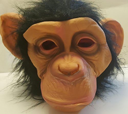 Chimp Monkey Animal Face Funny Comical Adult Mask Halloween Scary Horror