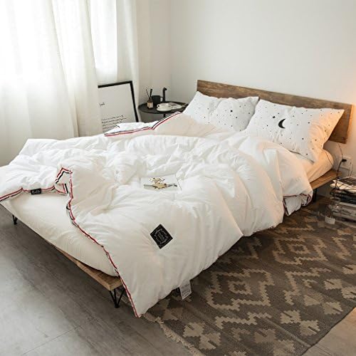 Duvet White fashion lace cotton home anti-allergic 100% hollow fiber quality soft high-end quilt Duvet ( Size : 200230cm )