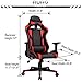 Ergonomic Gaming Chair Racing Style Adjustable High-Back PU Leather Office Chair Computer Desk Chair Executive and Ergonomic Style Swivel Video Chair with Headrest and Lumbar Support-Red