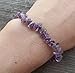 [A&S Crystals] AMETHYST Natural Stone Gemstone Stretchy Chip Bracelet