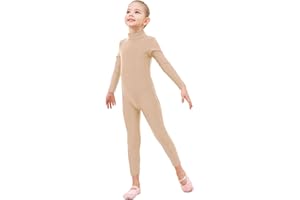 Genfirdom Girls Unitards Long Sleeve Full Body Leotard Kids Turtleneck Bodysuit for Dance Costume Gymnastics 3-12 Years