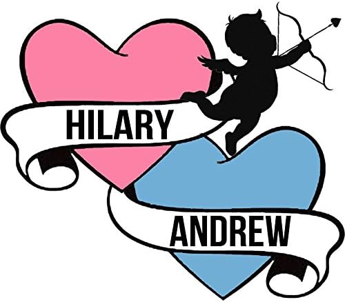 Custom Tattoo - 6x Twin Hearts Temporary Tattoo (Just Add Your Names)