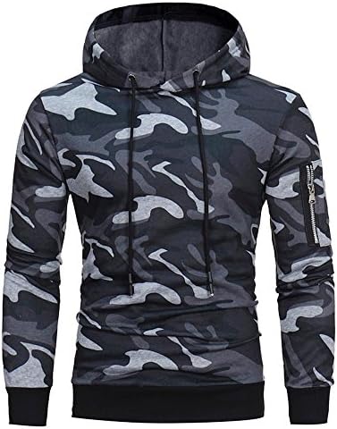 Men Hoodie, 2017 New Hot Sale Mens' Long Sleeve Camouflage Hoodie Sport Sweatshirt Fleece Tops Jacket Coat Outwear by Neartime (XL, Gray)