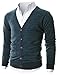 Ohoo Mens Slim Fit Ribbed Knit Cardigan With Pockets