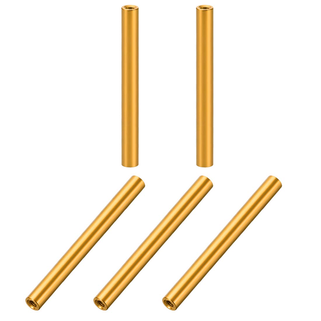 sourcing map 5 Pcs M3x55mm Round Aluminum Standoff Column Spacer Female Golden Tone for Drone FPV Quadcopter Racing RC Multirotors Parts DIY