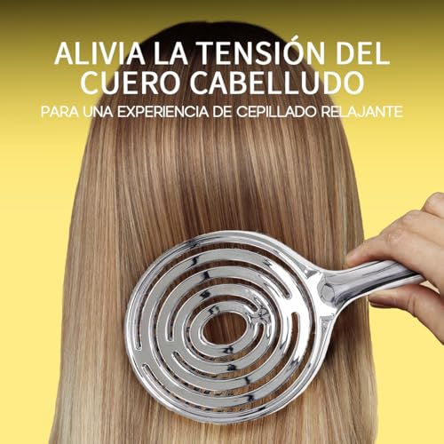 HALOVIDA Cepillo para Cabello con Cerdas Mixtas de Jabalí y Nailon, Cojín de Aire Elástico, Antiestático y de Masaje Capilar, Deja el Cabello Suave y Sin Frizz (1 unidad)