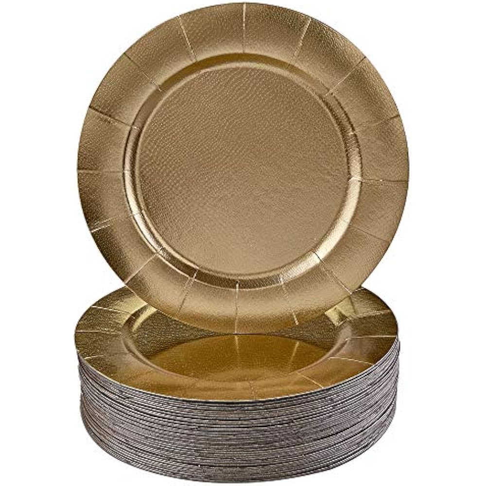 DISPOSABLE ROUND CHARGER PLATES 120pc (Gold) Home " Kitchen eBay