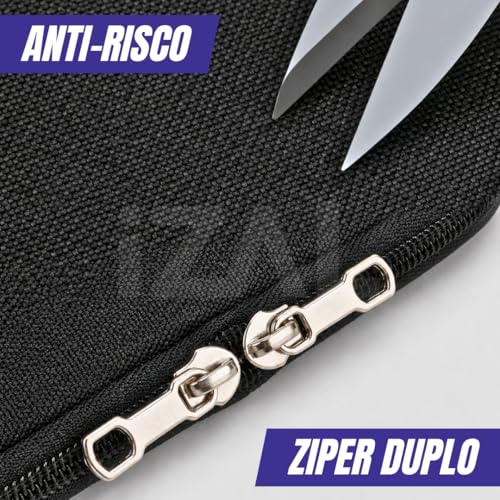 Pasta para Notebook, Tablet, Laptop de 13”, 14” e 15.6” | Bolso Frontal, Proteção Anti Queda, Leve | Capa ideal para Trabalho, Faculdade e Viagem | Cor Preto