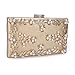UBORSE Women's Floral Pearl Beaded Evening Handbags Party Clutch Bridal Purse Golden