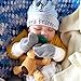 Crummy Bunny Newborn Baby Mittens - Blue, Grey and White, No Scratch Mittens, 3 Pairs