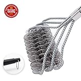 Hoimpro Grill Brush, Rust Resistant BBQ Grill Cleaner, Bristle Free Barbecue Cleaning Scraper, 18 Inch Safe Grill Cleaner For Porcelain, Propane, Stainless Steel, Gas, Iron And Weber Grill Grates