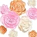 Ling's moment Paper Flower Decorations, 9 X Crepe Paper Peonies(8''-4'' Assorted), Handcrafted Paper Flowers for Wall Party Wedding Backdrop Baby Shower Nursery Centerpieces
