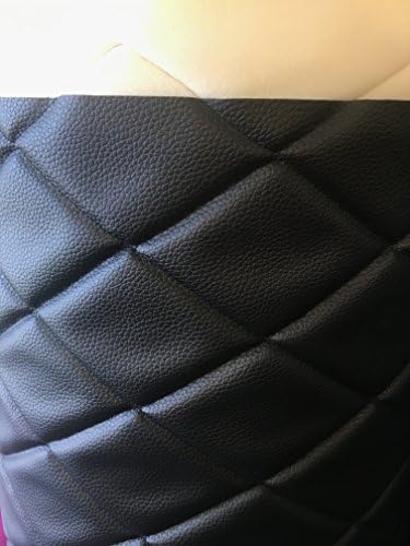 BLACK QUILTED 6 BY 4 VINYL FABRIC WITH 3/8" FOAM BACKING UPHOLSTERY BY THE YARD