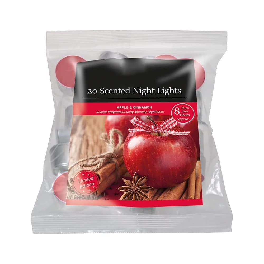 PHG Fresh-Scented Tealights Candle with 8 Hour Burn Time | Long-Lasting Tealight Candle Set | Fancy Home Decor Tealight Candles | Premium Quality Tealight Candle (Apple and Cinnamon)
