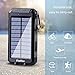 Solar Power Bank, 20000mAh Portable Solar Phone Charger External Battery Pack with Dual USB 5V 1A/2.1A Output Ports and LED Lights, Outdoor Solar Battery Charger with Compass for Cellphone and More
