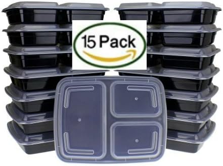 Bento Box - Golden Clover Company - Meal Prep, Weight Loss, Lunch Box - Fitness, Food and Freshness - 15 Containers With 15 Lids and 15 Labels (32 oz)