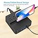 Power Strip with USB,Smart USB Charger Station Surge Protector with 4 USB 4 AC Outlets, Desktop Charging Station and Phone/Tablet Stand with 5ft Extension Cord, Switch Control,1875W/15A,UL Certified