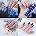 BlueZOO 6 Sheets Shiny Nail Art Stickers, Nail Strips with File (Style 1)