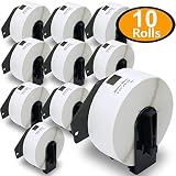 BETCKEY - Compatible DK-1201 Standard Address 1-1/7" x 3-1/2"(29mm x 90mm) Replacement Labels,Compatible with Brother QL Label Printers [10 Rolls/4000 Labels with Refillable Cartridge Frame]