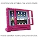 HDE Case for iPad Mini 1 2 3 Kids Shockproof Bumper Hard Cover Handle Stand with Built in Screen Protector for Apple iPad Mini 1st 2nd 3rd Generation (Hot Pink)