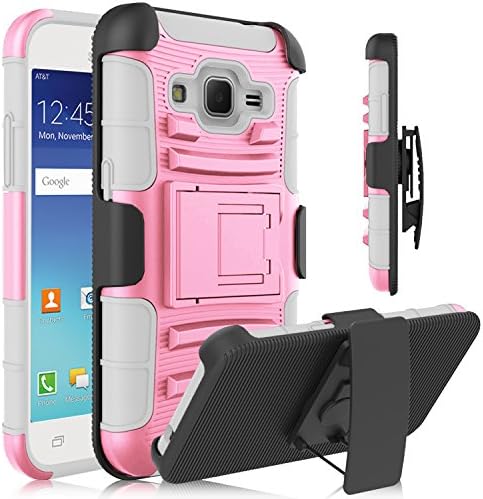 Galaxy Grand Prime Case, Heng Tech (TM) Heavy Duty Shockproof Durable Full Body Rugged Hybrid Case Cover with belt clip holster & Kickstand for Samsung Grand Prime / Go Prime