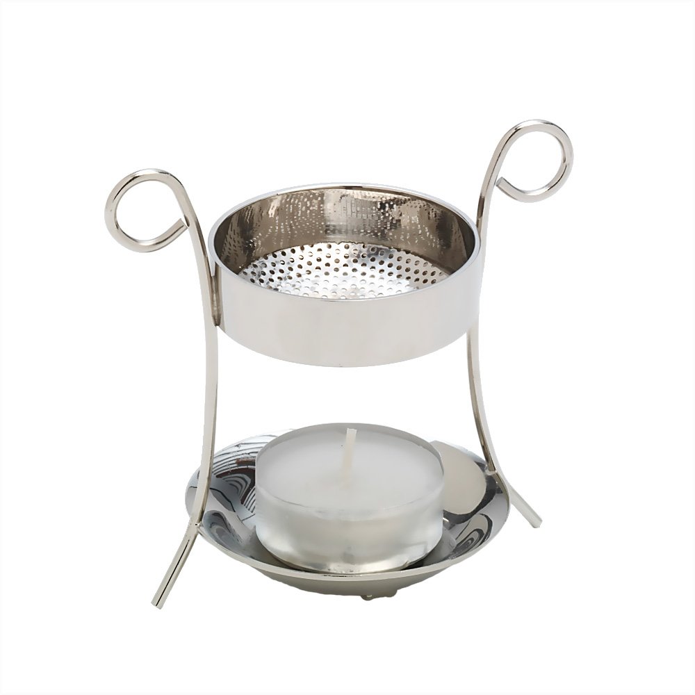 NKlaus incense stand with tea light brass nickel plated handmade TOP 2700