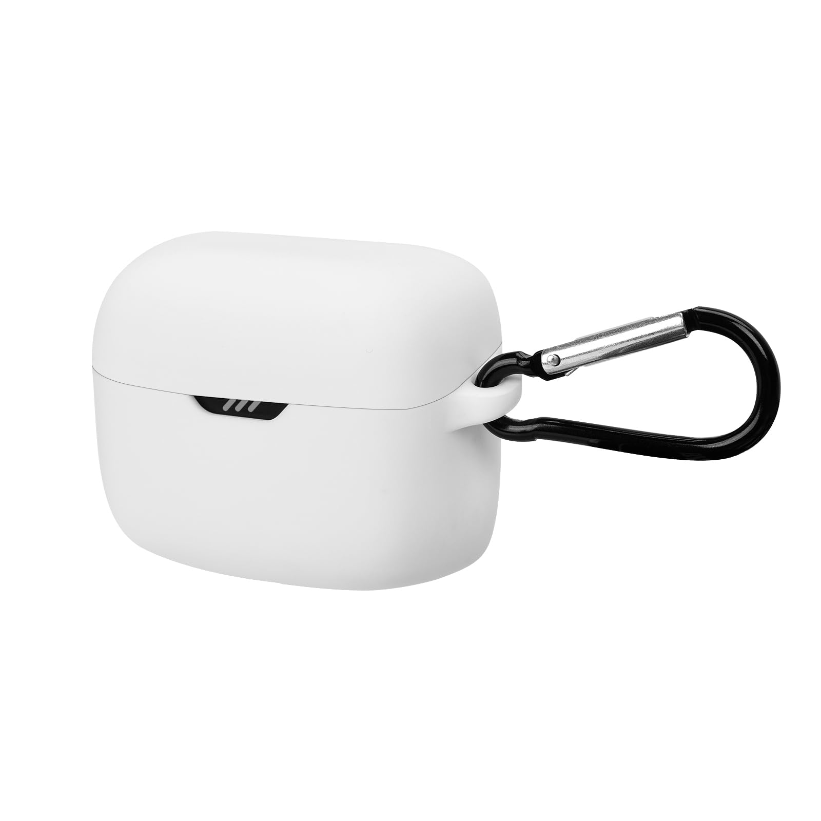 Geekria Silicone Case Cover Compatible with JBL TUNE BUDS True Wireless Earbuds, Protective Earphones Skin Cover with Keychain Hook, Charging Port Accessible, Front LED Visible (White) — image 1