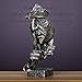 RUIHAI Silence is Golden - Handcrafted Silent Men Statues Resin Abstract Sculpture Office Home Decor Figurine Gift (Silver - S)