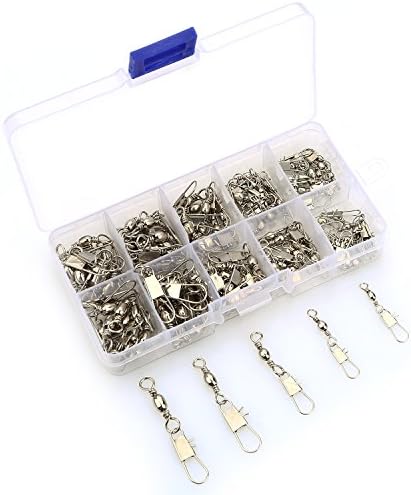 F7 Fishing Barrel Bearing Swivel with Lock Snap, 100pcs