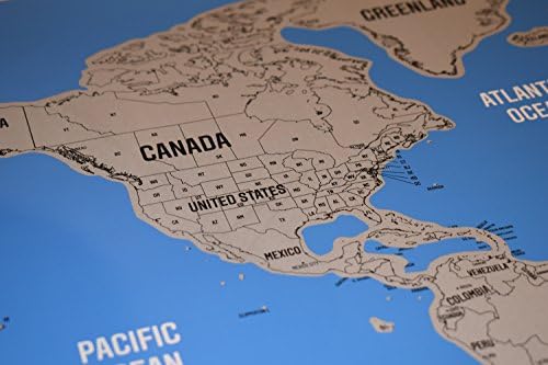 Scratch Off World Travel Tracker Map. Scratch your travels. US States, Flags