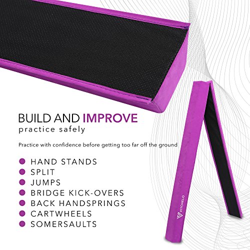 Folding Gymnastics Balance Beam 9ft Long for Kids Toddlers Training Indoor at Home - Build Confidence in Your Child Tumbling Practice Performance - Suede Floor Balancing Beam Lightweight Portable