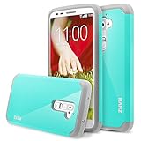 LG G2 Case, RANZ® Grey with Aqua Blue Hard Impact Dual Layer Shockproof Bumper Case For LG G2(AT&T D800, T-Mobile D801,Global D802)