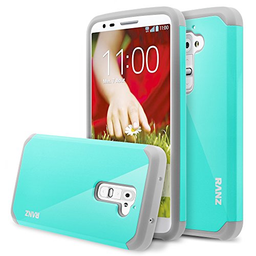 LG G2 Case, RANZ® Grey with Aqua Blue Hard Impact Dual Layer Shockproof Bumper Case For LG G2(AT&T D800, T-Mobile D801,Global D802) LG G2 Case, RANZ® Grey with Aqua Blue Hard Impact Dual Layer Shockproof Bumper Case For LG G2(AT&T D800, T-Mobile D801,Global D802)