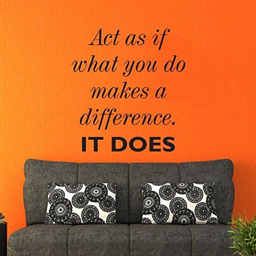 Wall Sticker Family Wall Quotes Vinyl Lettering Easy Wall Art Decal DIY Removable Cut Vinyl Act as if what you do makes a difference. It Dose home decor