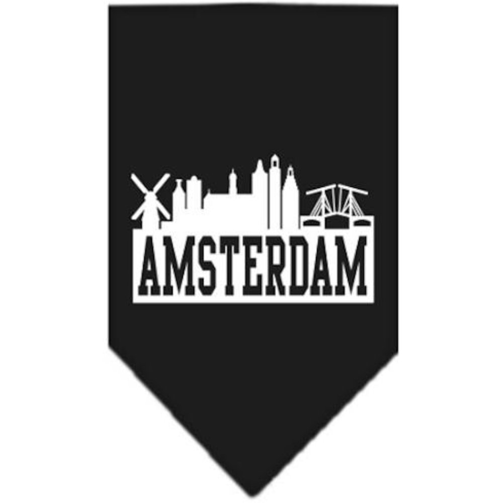 Mirage Amsterdam Skyline Screen Print Bandana, Large, Black