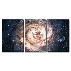 Incredibly Beautiful Spiral Galaxy Somewhere in Deep Space x3 Panels