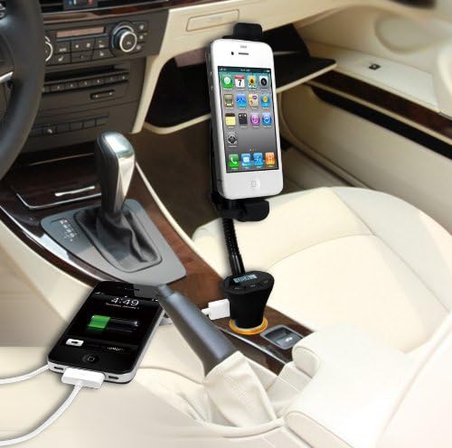 PUREX Technology all-in-one FM-Transmitter, charger, speakerphone, carmount for iPhone 5 and iPod 5th Gen. with 8-pin dock - DLX-28i5