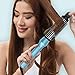 SwanMyst Curling Iron Brush, Dual Voltage Travel-friendly 1.25 Inch Tourmaline Ceramic Ionic Hair Curler Hot Brush, Anti-scald Instant Heat Up Curling Wand with Teeth Styling Brush