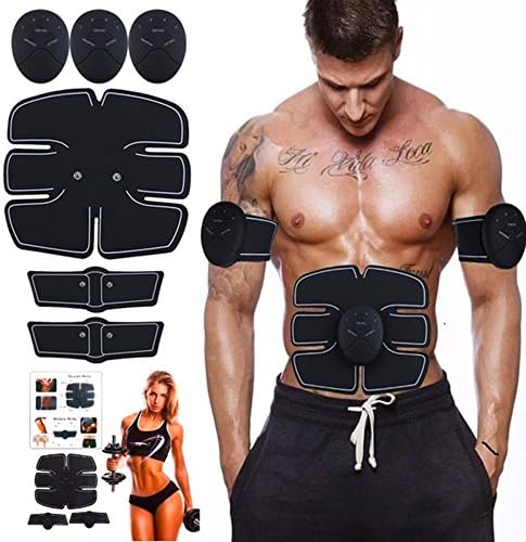 Repokevin ABS STIMULATOR Muscle Toner Portable Muscle Trainer with Rhythm Soft impulse，Abdominal Toning Belt，Unisex Wireless Body Gym Workout Home Office Fitness Equipment For Training (black)