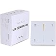 JOYLIT 12-48V CCT LED Controller 2CH X 5A/CH, In Wall Touch Screen Tunable White LED Strip Controller, 2700K-6500K Color Adjust Brightness Dimming Switch, Compatible with European Style & 86 Size Base