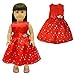 Pink Butterfly Closet Doll Clothes - Beautiful Red Dress with Dots Outfit Fits American Girl Doll and 18 inch Dolls