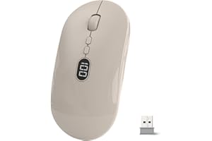 MAGIC-REFINER X1 Wireless Computer Mouse for Laptop with Battery Level Visible, 2.4G Portable Ultra Slim USB Mouse, Silent Click 1600 DPI for Windows/Mac/PC/Office