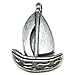 20 Sailboat Charms Silver Tone Boat