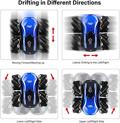 ERollDeep Remote Control Car for Kids,Multi-Directional Hight Speed RC Drift Cars,2.4GHz 4WD RC Stunt Car with Dual-Color Headlights,Rechargeable Battery,Off Road RC Cars for Boys Age 4-7,8-12