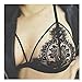 Toraway Bra Top Women Translucent Sheer Lace Strap Lingerie Bra Bustier Top (Small, Black)