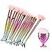 Mermaid Makeup Brush Set, MX C.Y Beauty 10pcs Synthetic Kabuki Foundation Blending Blush Powder Brush Makeup Brush Kit Beauty Cosmetic Tools