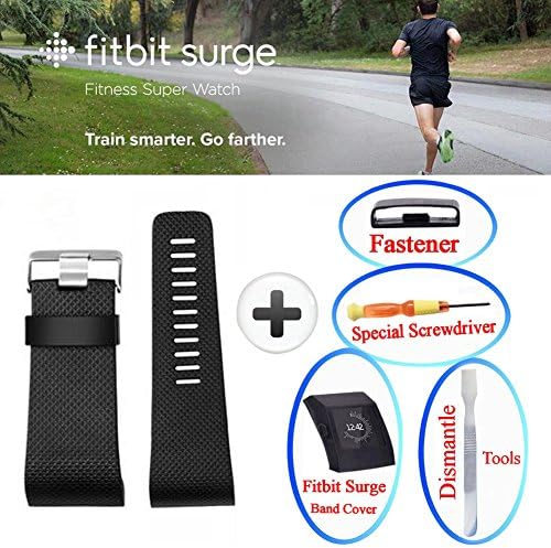 hellosy Replacement Large and Small Classic Edition Adjustable Comfortable Strap Band for Fitbit Surge Replacement Fitness Accessory Wristband with Tools (Replacement Band For Fitbit Surge X-Large)
