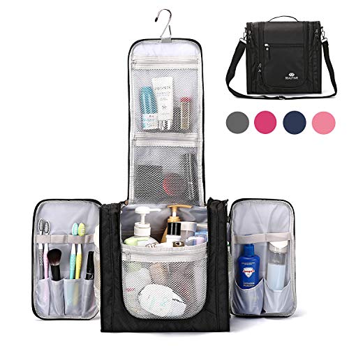 Large Hanging Travel Toiletry Bag for Men and Women Waterproof Makeup Organizer Bag wash bag Shaving Kit Cosmetic Bag for Accessories, Shampoo,Bathroom Shower, Personal Items Black 1 Large Hanging Travel Toiletry Bag for Men and Women Waterproof Makeup Organizer Bag wash bag Shaving Kit Cosmetic Bag for Accessories, Shampoo,Bathroom Shower, Personal Items Black