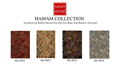 image for Maxy Home Kitchen Rugs and Mats - 2X6 - Non Skid, Rubber Backing, Wash