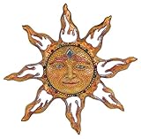 George S. Chen Imports SS-G-63047 Polyresin Yellow Mosaic Face Sun Wall Plaque Decoration, 11" (Kitchen)